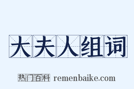 大夫人组词是什么意思的图片